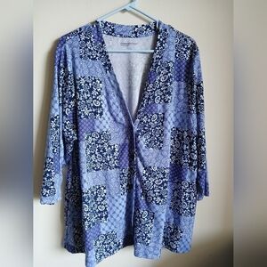 Comfort Code by Cuddl duds Top Size 1X Button Front